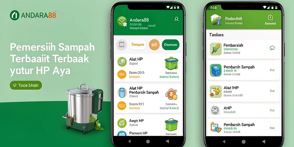 Screenshot utama ANDARA88 menampilkan antarmuka intuitif Pembersih Sampah.