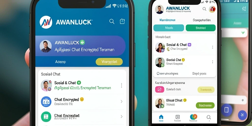 Tampilan antarmuka AWANLUCK yang sederhana dan aman untuk komunikasi.