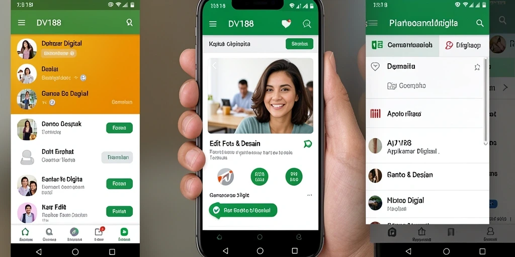 Antarmuka aplikasi DV188 dengan berbagai alat dan efek gambar.