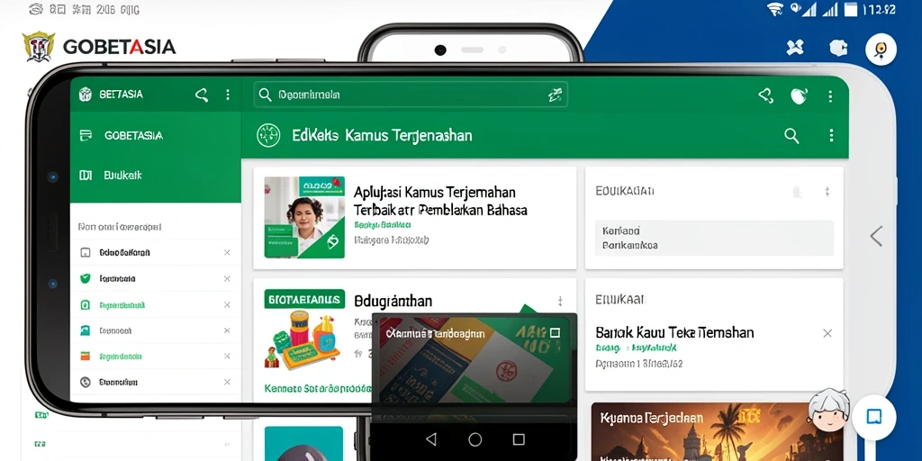 Antarmuka pengguna GOBETASIA yang sederhana dan intuitif untuk terjemahan.