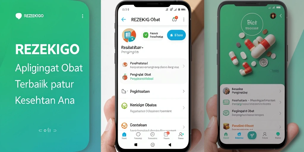 Antarmuka aplikasi Pengingat Obat yang user-friendly.