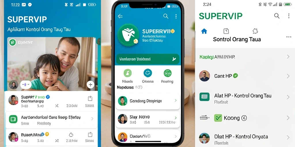 Tampilan antarmuka aplikasi SUPERVIP yang sederhana dan mudah digunakan.