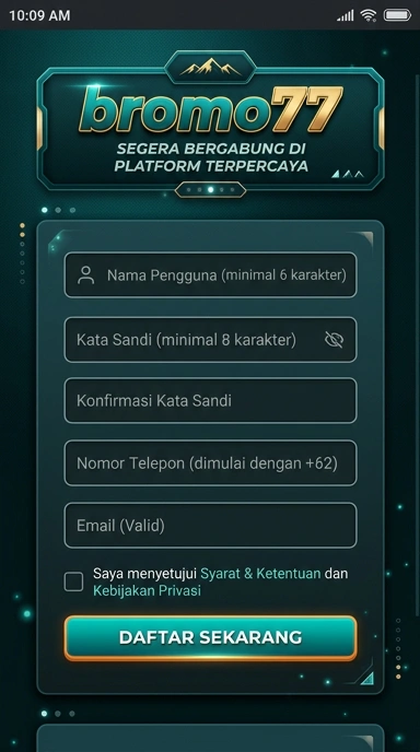 Registrasi Akun Baru bromo77 untuk Pengguna Android