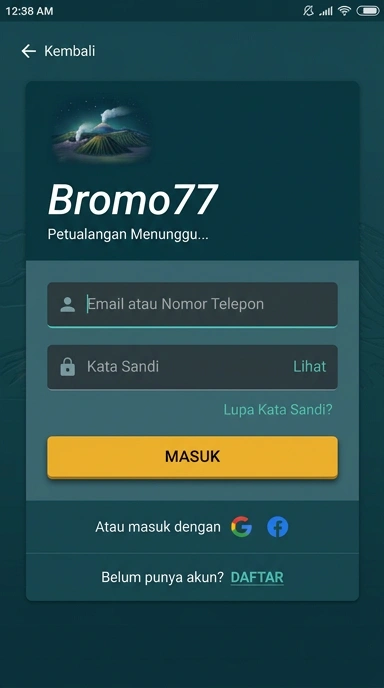 Masuk Akun Bromo77 untuk Pengguna Android